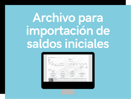 Archivo para importación de saldos iniciales