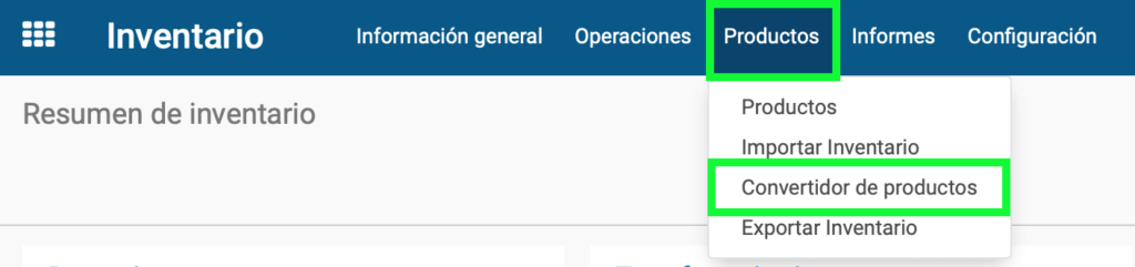 convertidor de productos