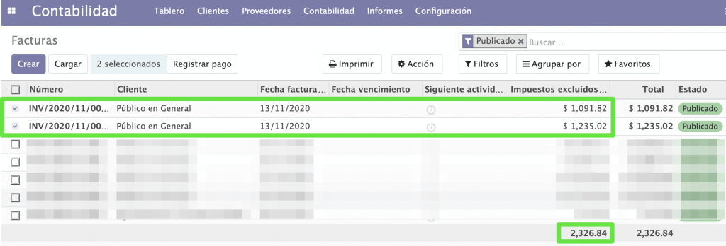 dos facturas